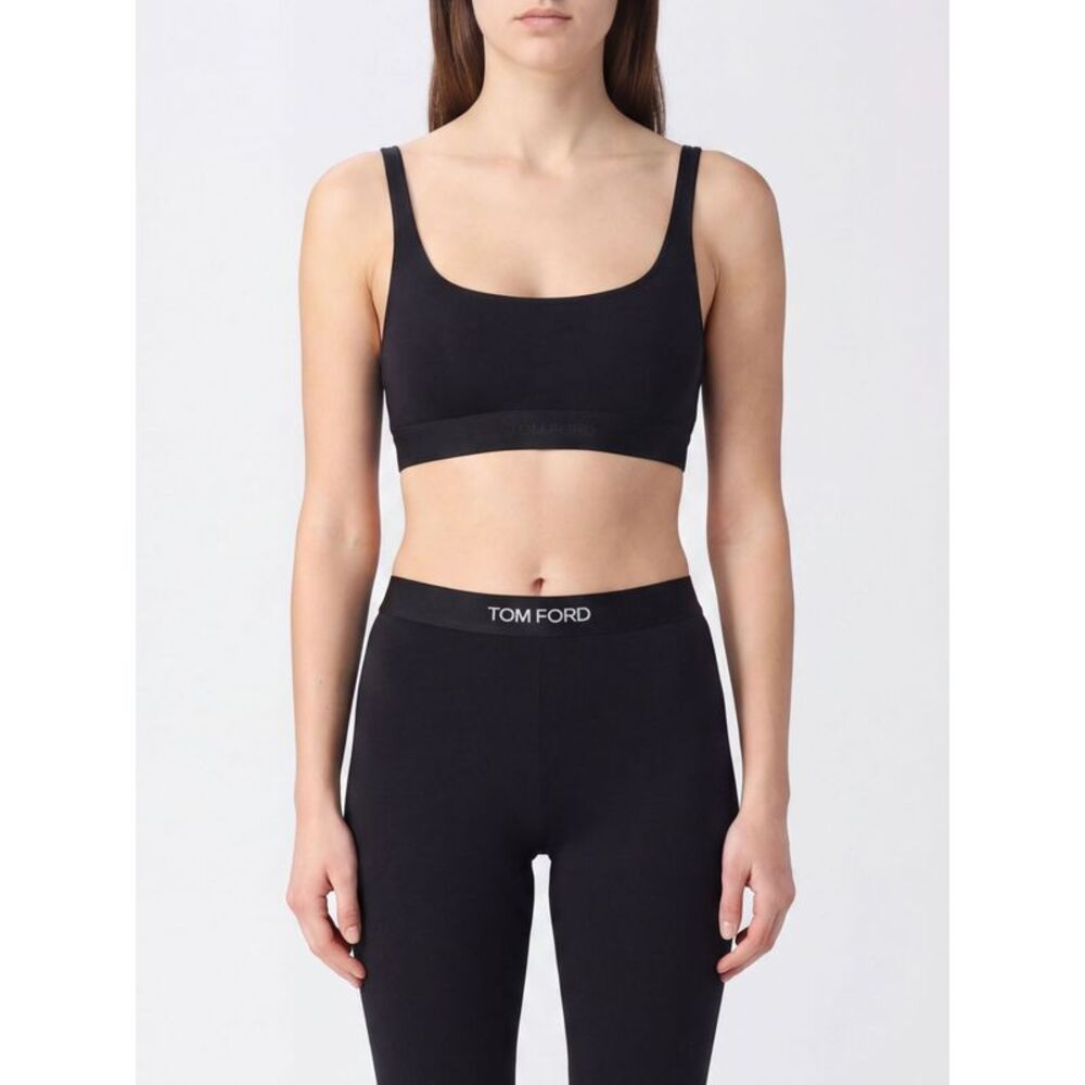 Tom Ford Women Tom Ford Contrast Logo Stretch-Modal Bandeau Bra Top